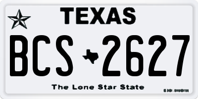 TX license plate BCS2627
