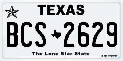 TX license plate BCS2629
