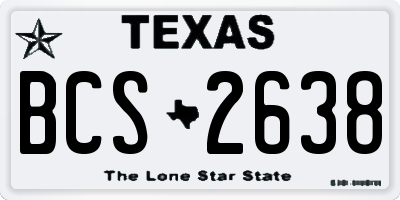 TX license plate BCS2638