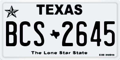 TX license plate BCS2645
