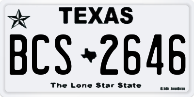 TX license plate BCS2646