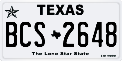 TX license plate BCS2648