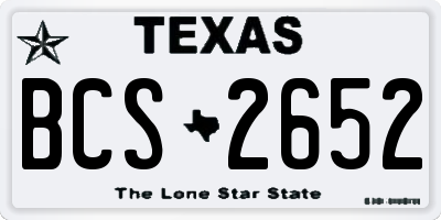 TX license plate BCS2652
