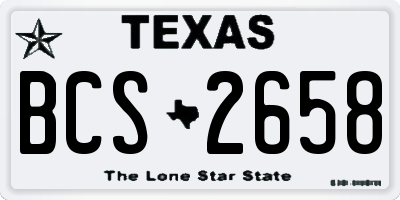 TX license plate BCS2658
