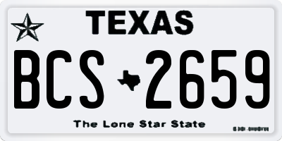 TX license plate BCS2659