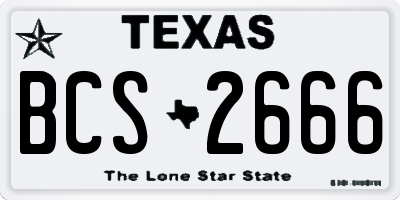 TX license plate BCS2666