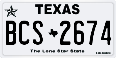 TX license plate BCS2674