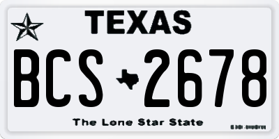 TX license plate BCS2678