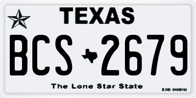 TX license plate BCS2679