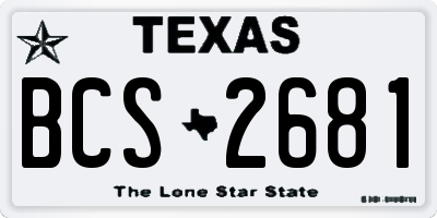 TX license plate BCS2681