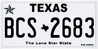 TX license plate BCS2683