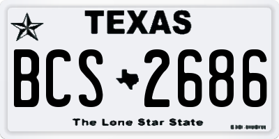 TX license plate BCS2686