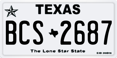 TX license plate BCS2687