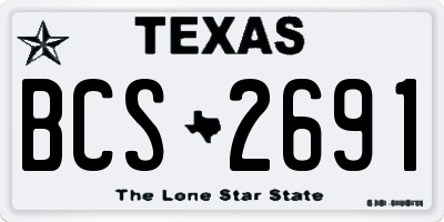 TX license plate BCS2691