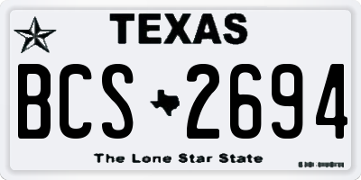 TX license plate BCS2694