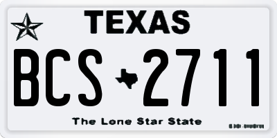 TX license plate BCS2711