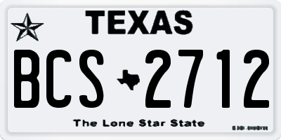 TX license plate BCS2712