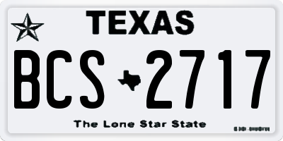 TX license plate BCS2717