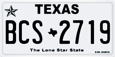 TX license plate BCS2719