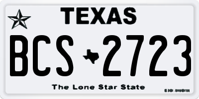 TX license plate BCS2723