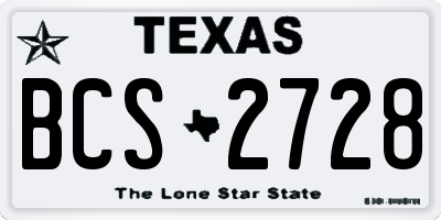 TX license plate BCS2728