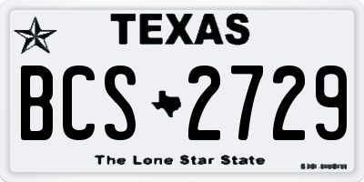 TX license plate BCS2729