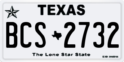 TX license plate BCS2732