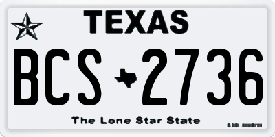 TX license plate BCS2736