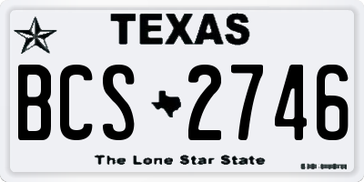 TX license plate BCS2746