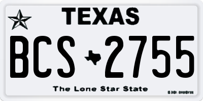 TX license plate BCS2755