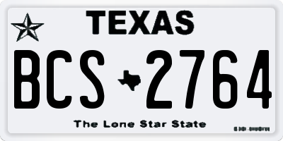 TX license plate BCS2764