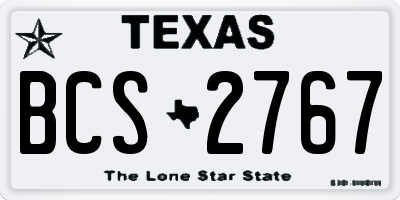 TX license plate BCS2767