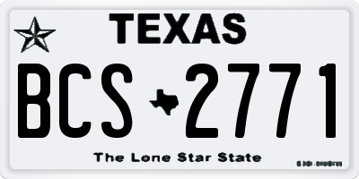 TX license plate BCS2771