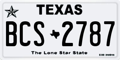 TX license plate BCS2787