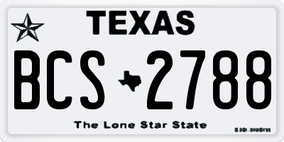 TX license plate BCS2788