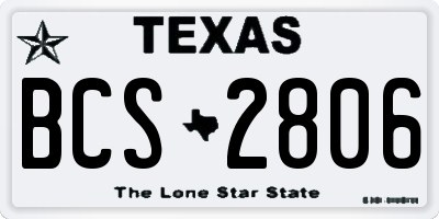 TX license plate BCS2806