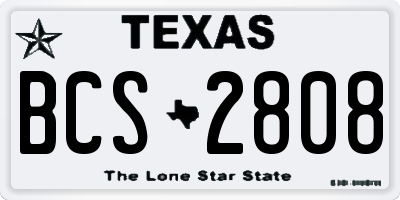 TX license plate BCS2808