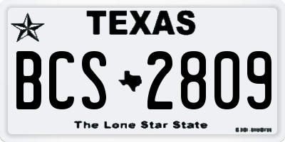 TX license plate BCS2809