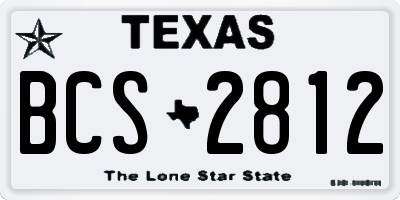 TX license plate BCS2812