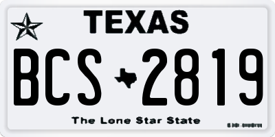 TX license plate BCS2819