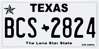 TX license plate BCS2824