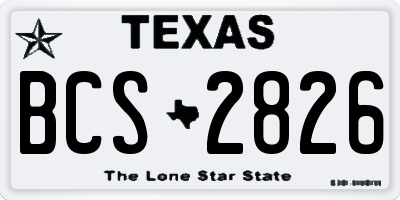 TX license plate BCS2826