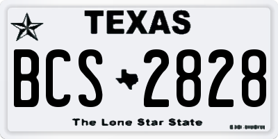 TX license plate BCS2828