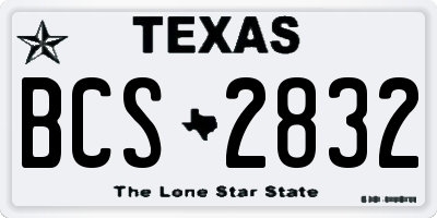 TX license plate BCS2832