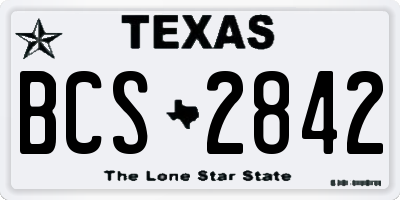 TX license plate BCS2842