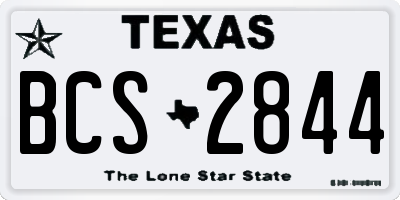 TX license plate BCS2844