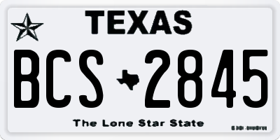 TX license plate BCS2845