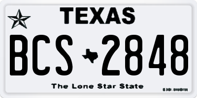 TX license plate BCS2848