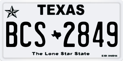 TX license plate BCS2849