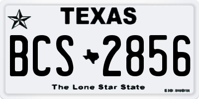 TX license plate BCS2856